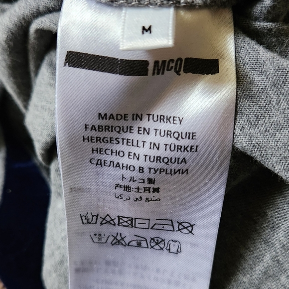 McQueen Signature Navy swallow shirt dress made in turkey short sleeve Cotton M - Picture 4 of 5